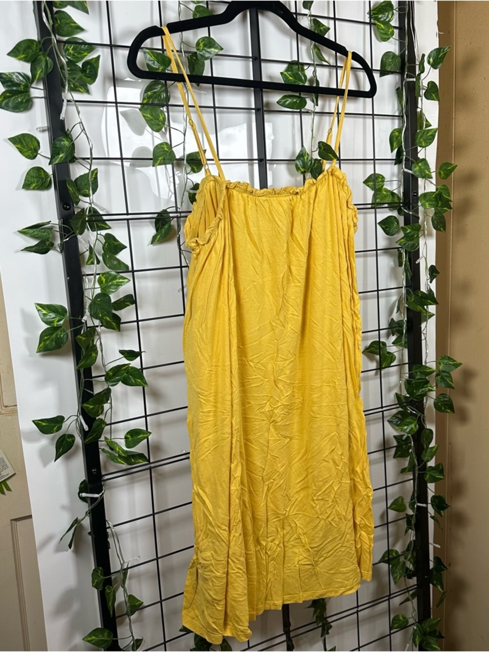 H&M Bright Yellow Midi Dress/Gown Women's M